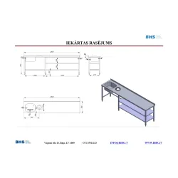 N/t darba galds ar izlietni un 2 plauktiem  NN43