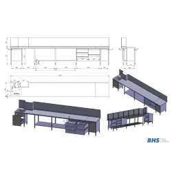 N/t darba galds ar izlietni, plauktu un atvilktnēm  NN151