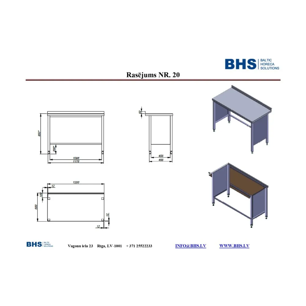 Nerūsējošā tērauda galds NN58
