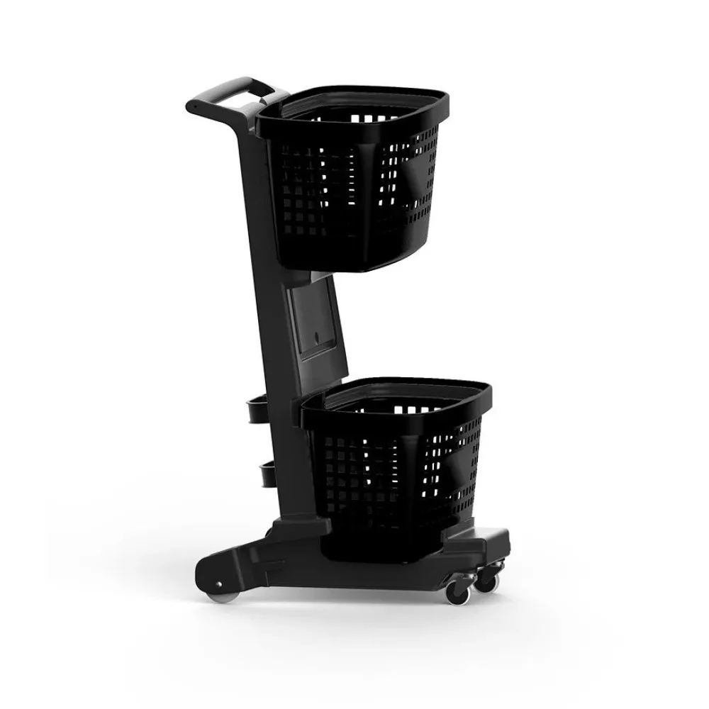 Compact Shopping Cart with Dual Baskets