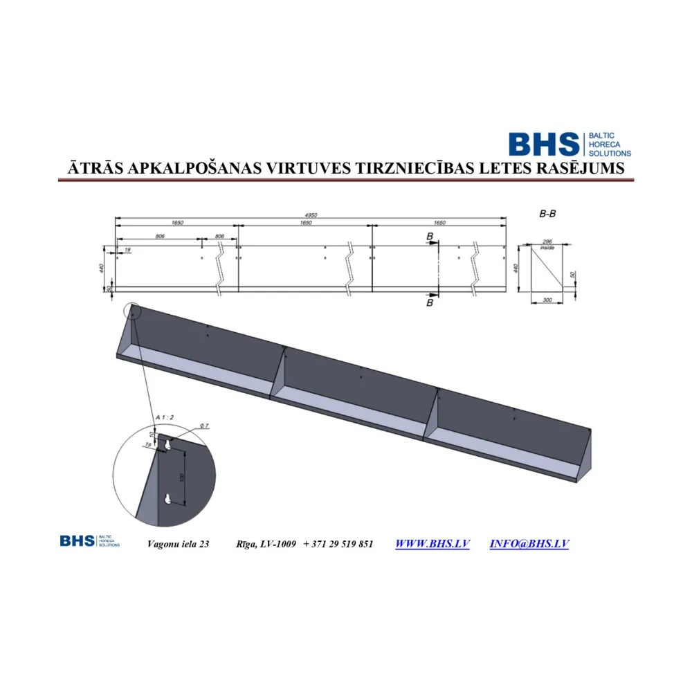 Mobile Point of Sale Shelf for Fast Food Trailers