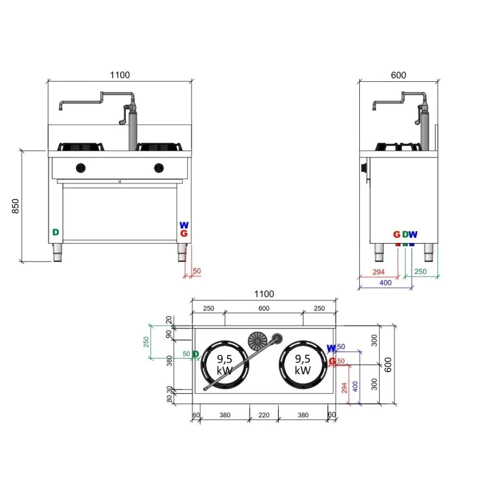 Wok-gaziküpsetaja CC/02