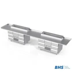 Plan de travail avec 2 tables-réfrigérateurs NN26