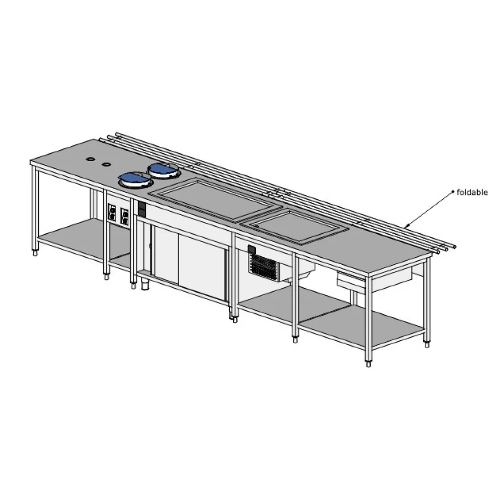 Table de cantine DROP-IN en acier inoxydable