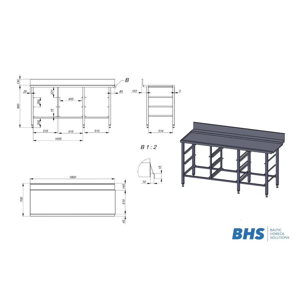 Pēcmazgāšanas galds ar kastēm NN84