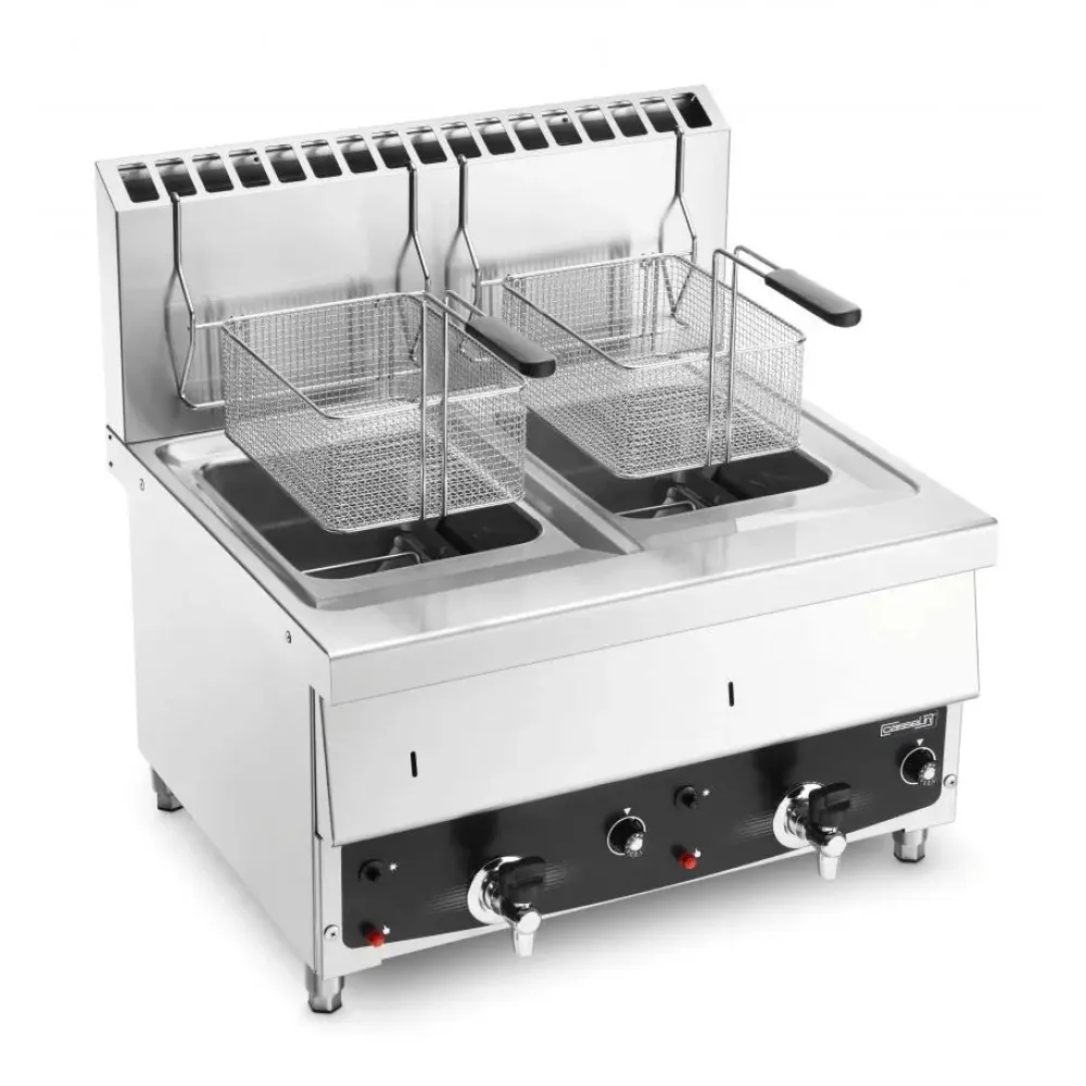 Professional Dual Gas Fryer with Drain Tap