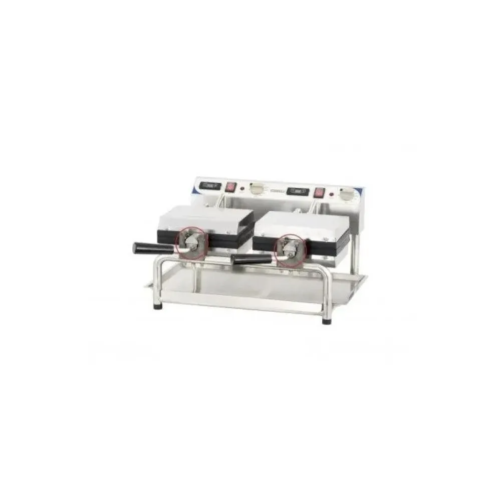 Profesionalus dvigubas vaflinė keptuvė su 180° sukimu