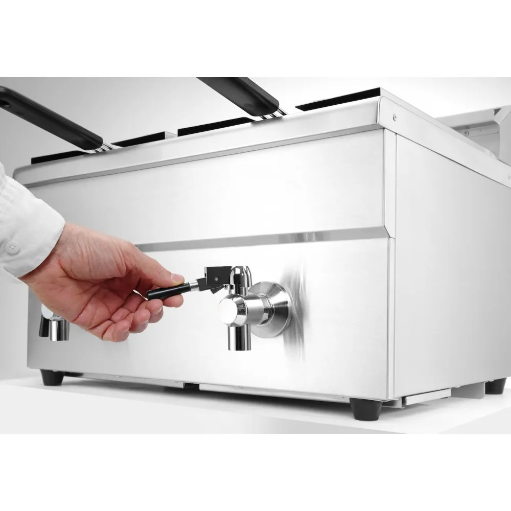 Indukcinė gruzdintuvė su išleidimo čiaupu - 2 x 8 l