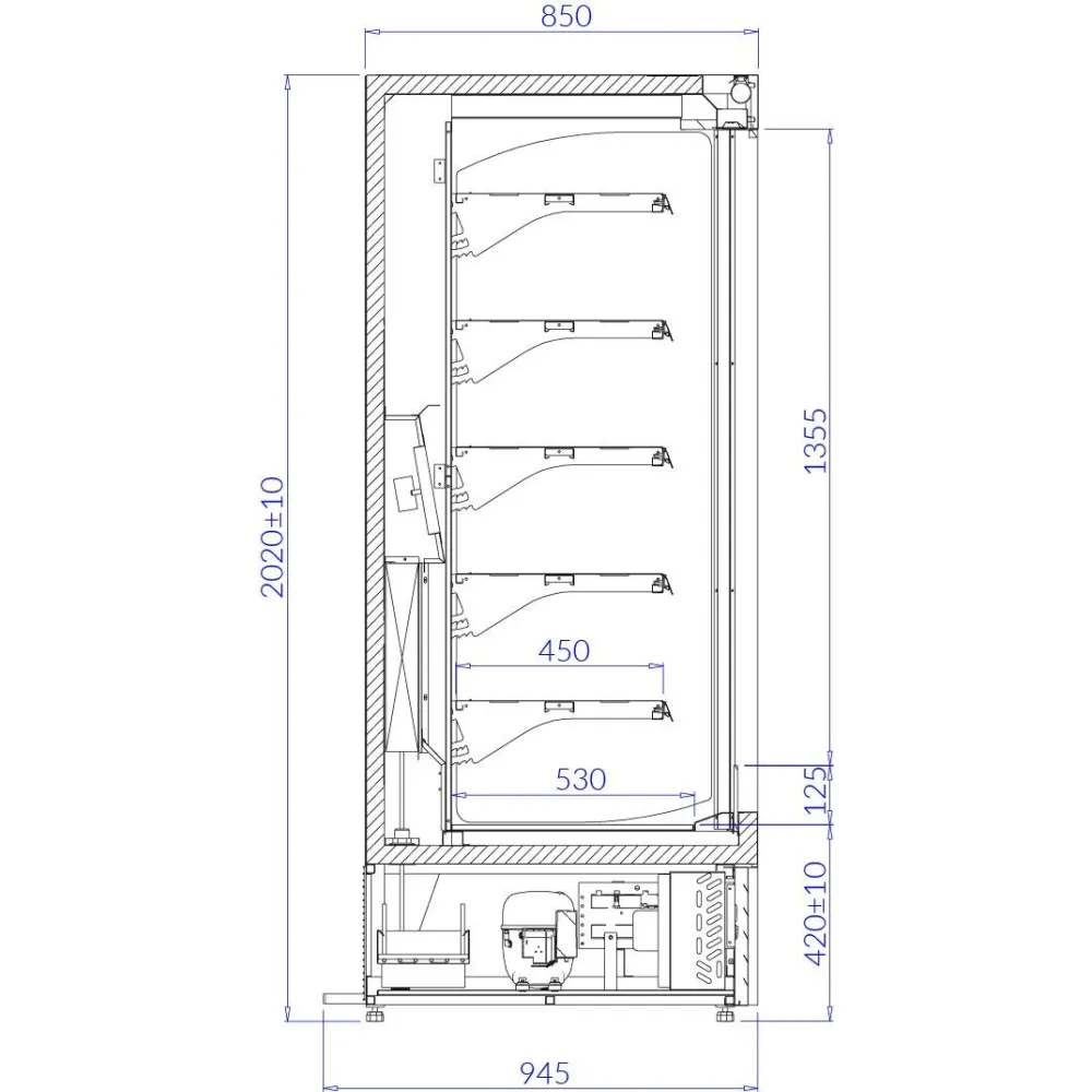 Külmvitriin ECOMAX 1,3 1260 mm