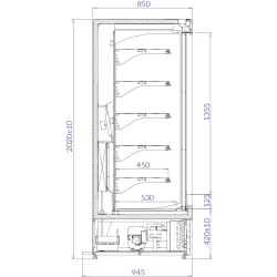 Külmvitriin ECOMAX 0,9 890 mm