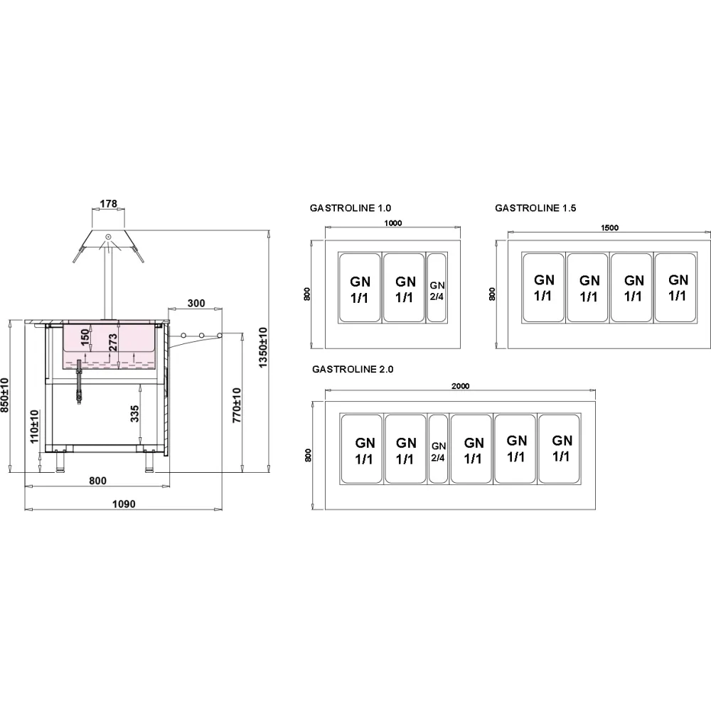 Vitrine Chaude BEMAR OPEN 1500 mm