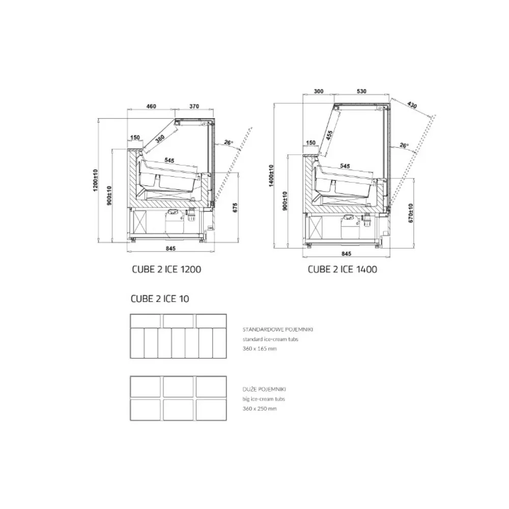 CUBE 2 ICE Jäätisevitriin - 1400 mm