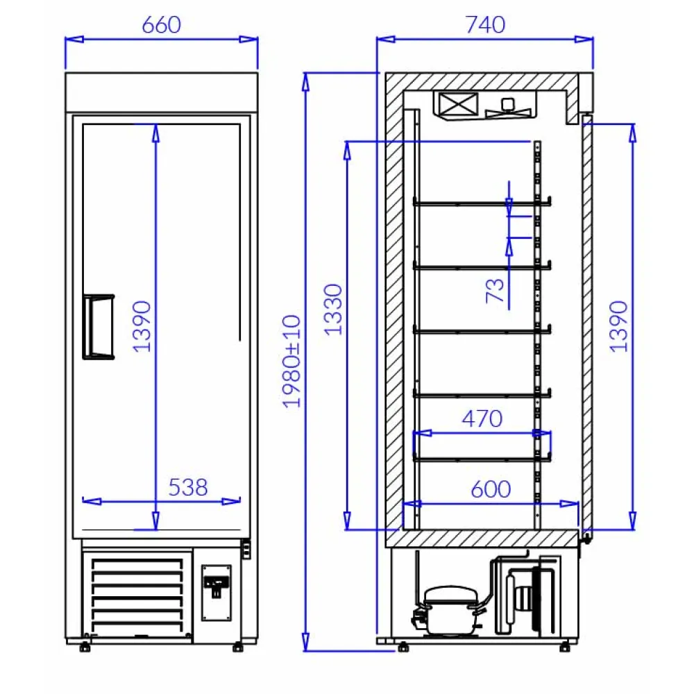 EWA Professional 500L Freezer