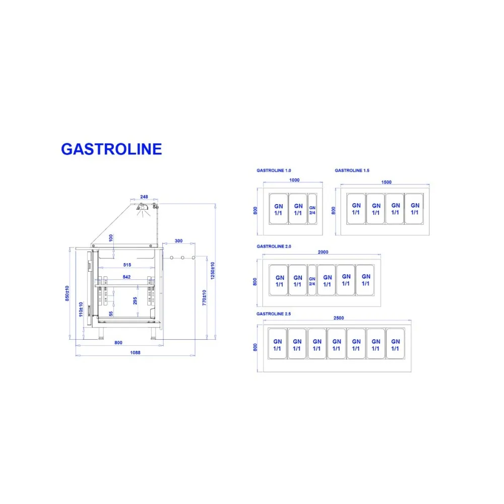 Salatibaar GASTROLINE 2500 mm - Kvaliteet ja Stiil Koos