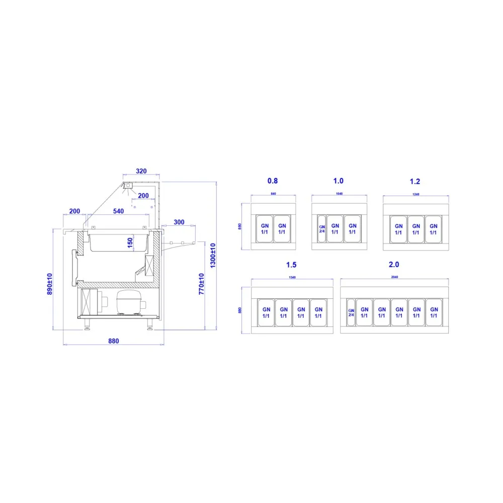 GASTROLINE PREMIUM Salatibaar 1540mm