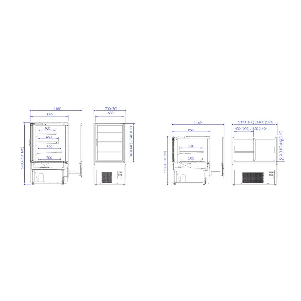 Kondiitritootete vitriin INNOVA 70.110 REMOTE