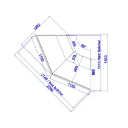 Neitrālā vitrīna - stūris JAMAIKA NZ90N