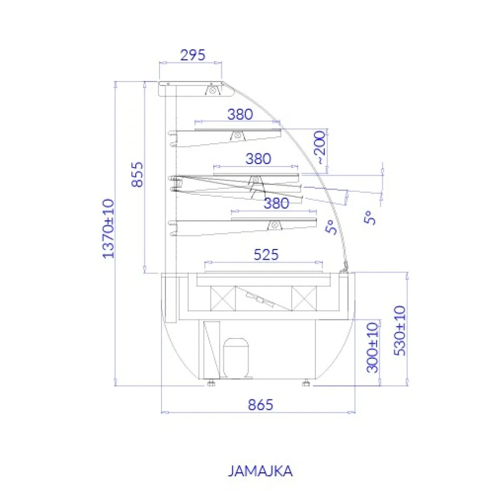 JAMAIKA 700 mm kondiitritoodete vitriin