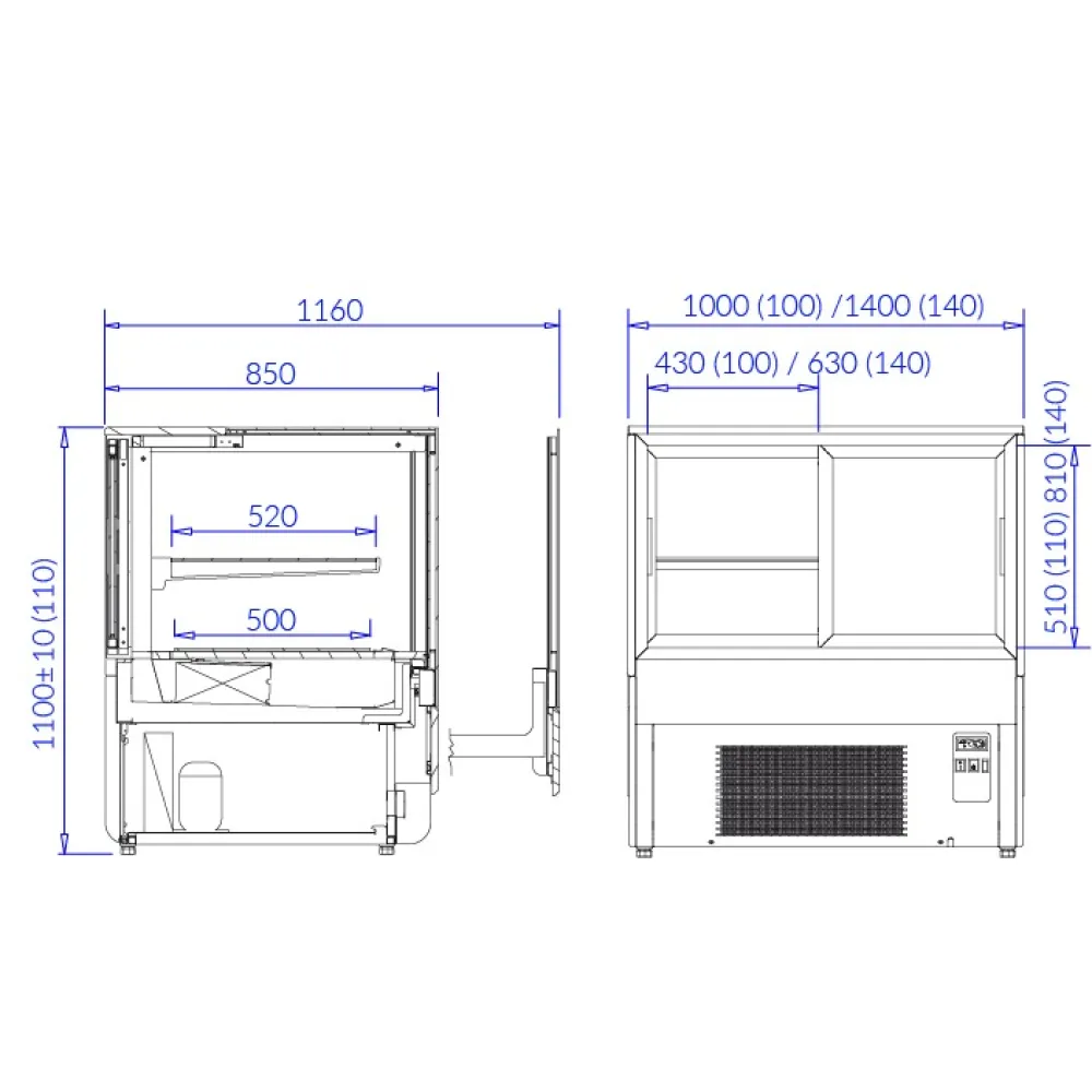 Konditorejas vitrīna INNOVA 1400mm