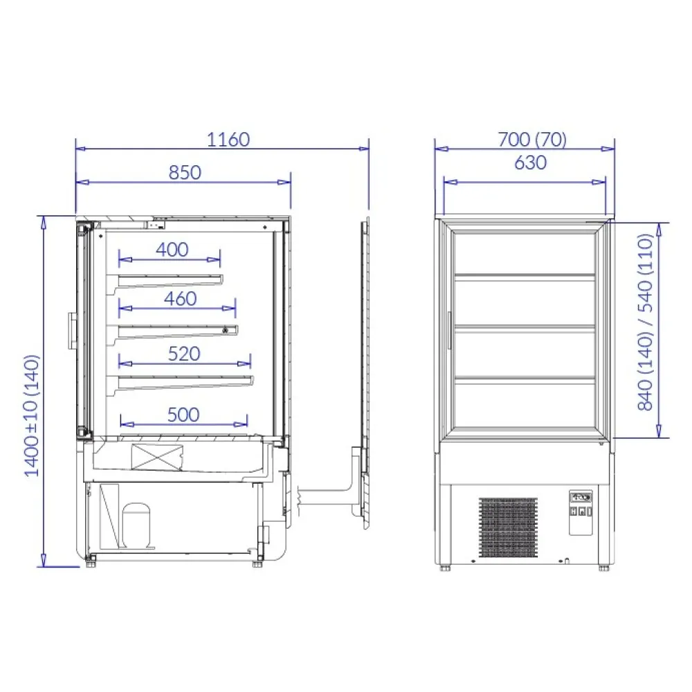Kondiitritoodete vitriin INNOVA 100.140