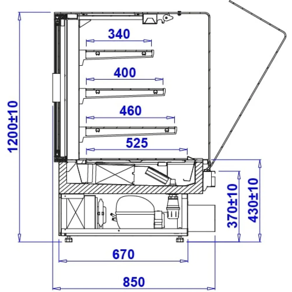 Konditorejas vitrīna PASTELLA SWEET 0.6W