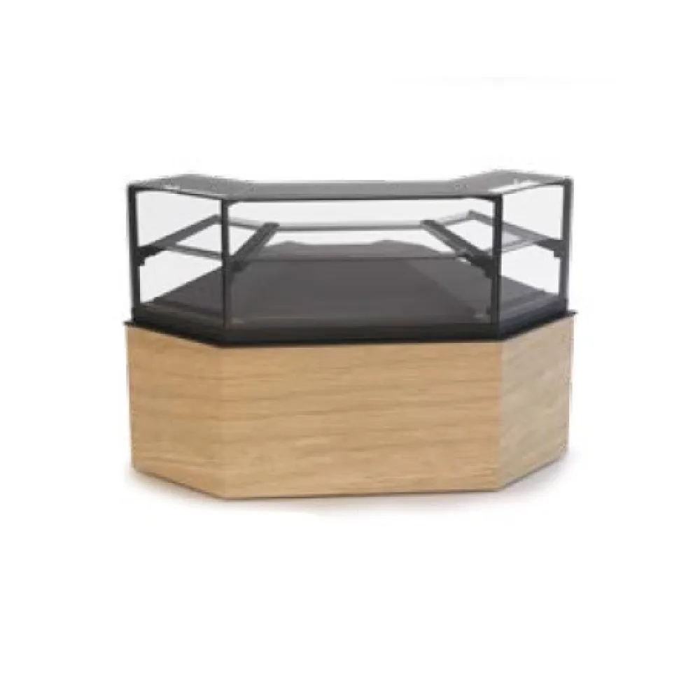 Neitrālā konditorejas vitrīna PASTELLA BAKE - stūra modelis