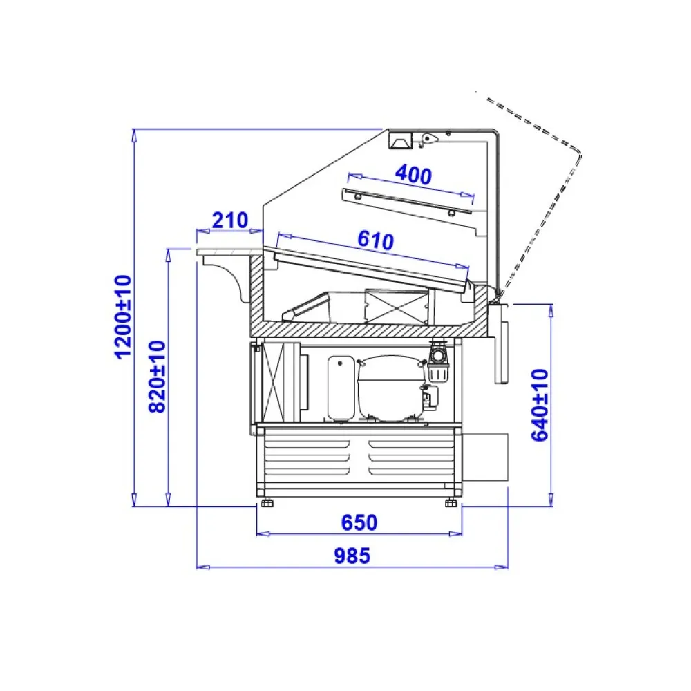 Kondiitritoodete vitriin PASTELLA W 1.3 KAUGTUUL