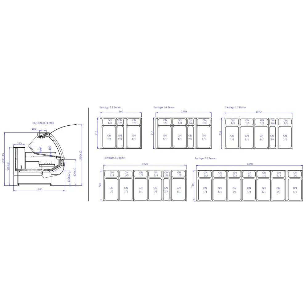 Горячая витрина SANTIAGO 2000 мм