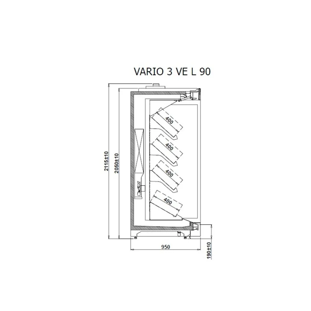 Aukstā vitrīna VARIO 3 VE - 90L REMOTE