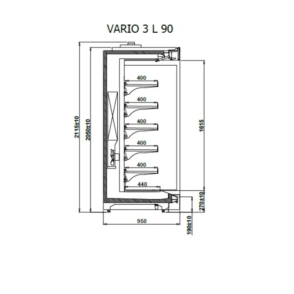 Vitrīna VARIO 3 REMOTE 90L
