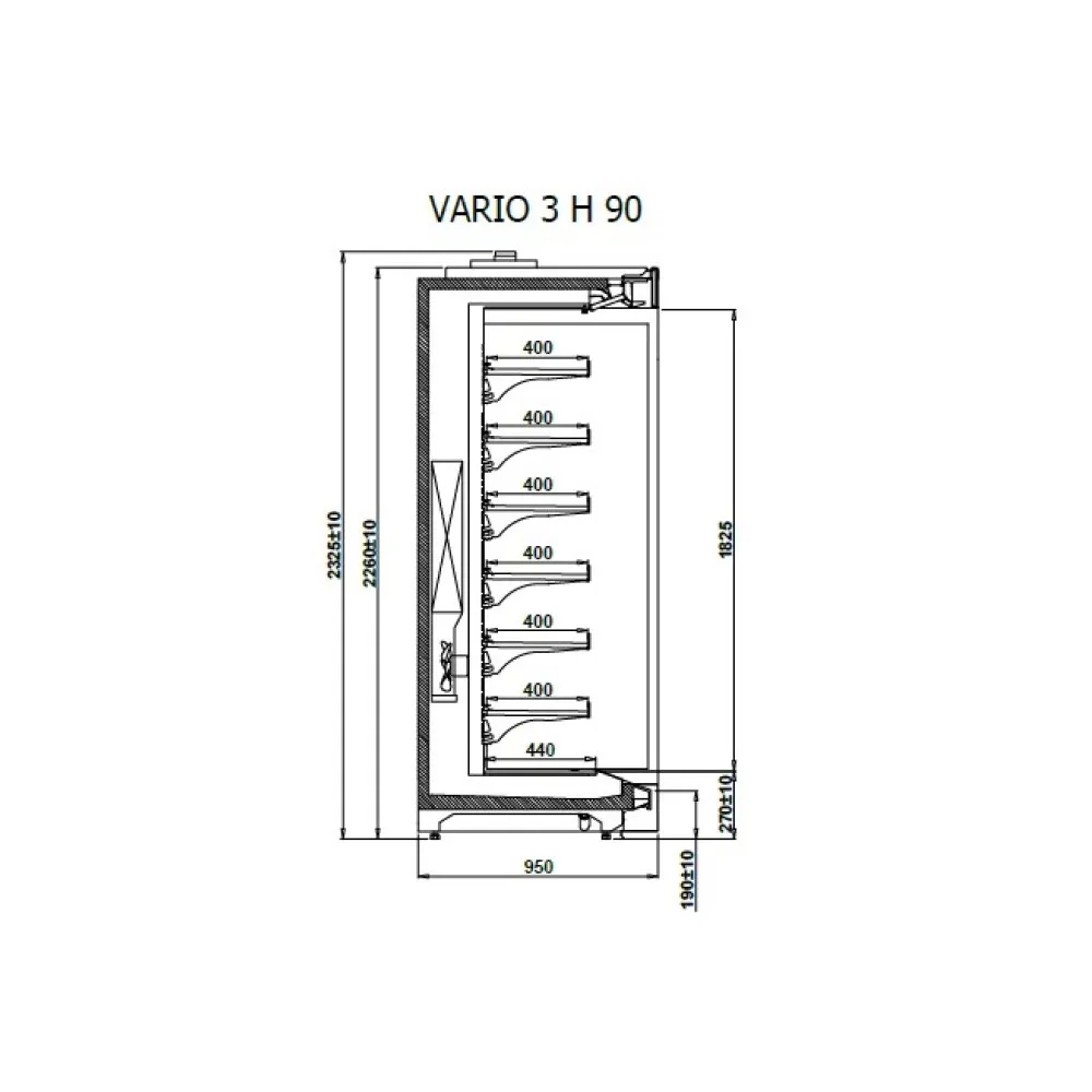 Aukstā vitrīna VARIO 3 90H REMOTE