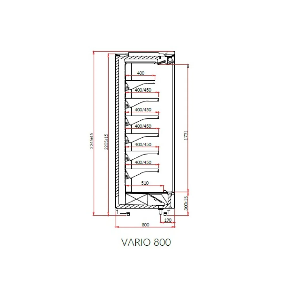 Vario 2.50 80H Remote Cold Showcase