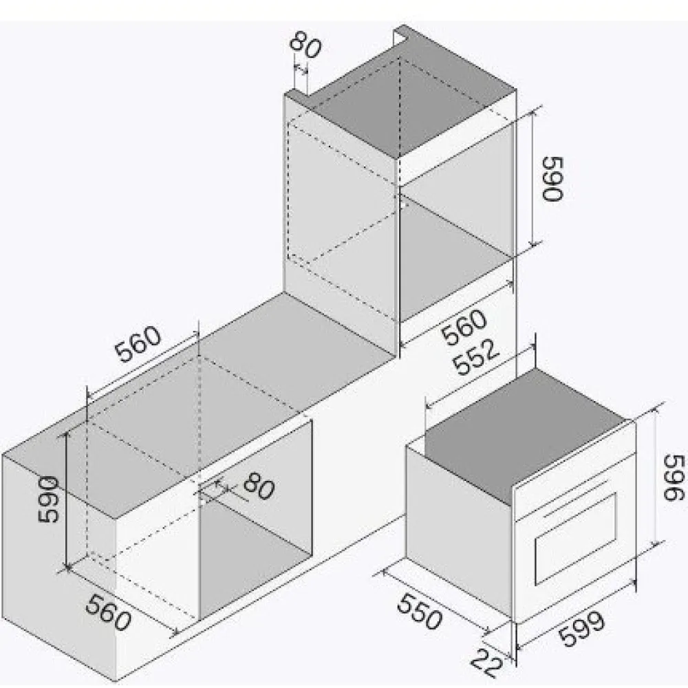 Iebūvējamā cepeškrāsns Ilve Professional Plus OV601ST3