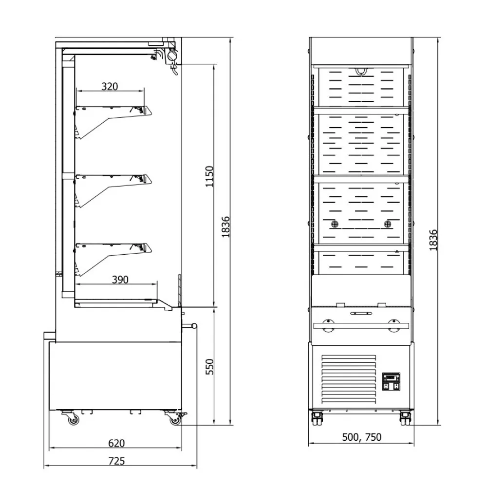 Impulso vitrinos modelis VERDE 50