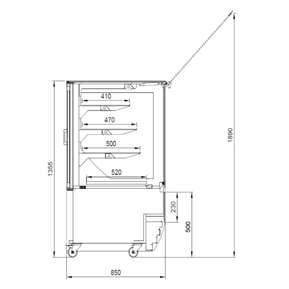 Konditerijos Vitrina MAGNUM 940 mm
