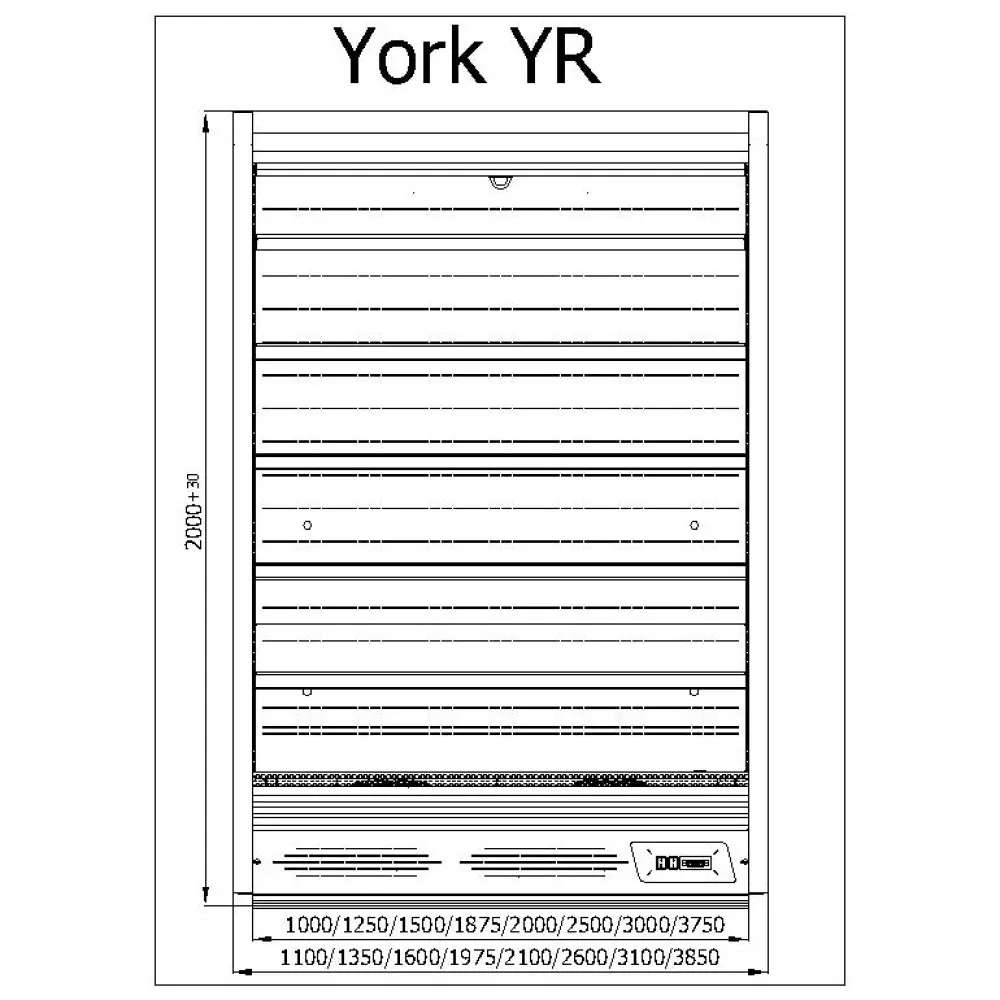 YORK 250/90 Vitriinkapp