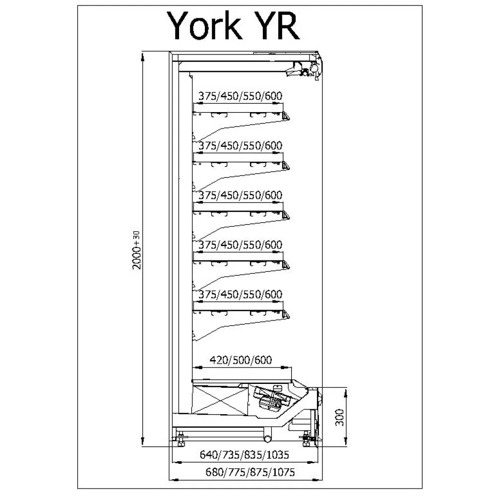 YORK 250/90 Vitriinkapp