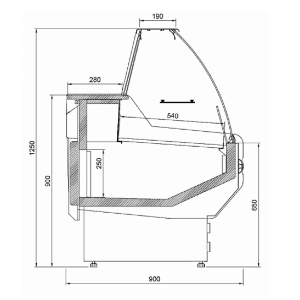 Vitrina MODENA 90 1580 mm