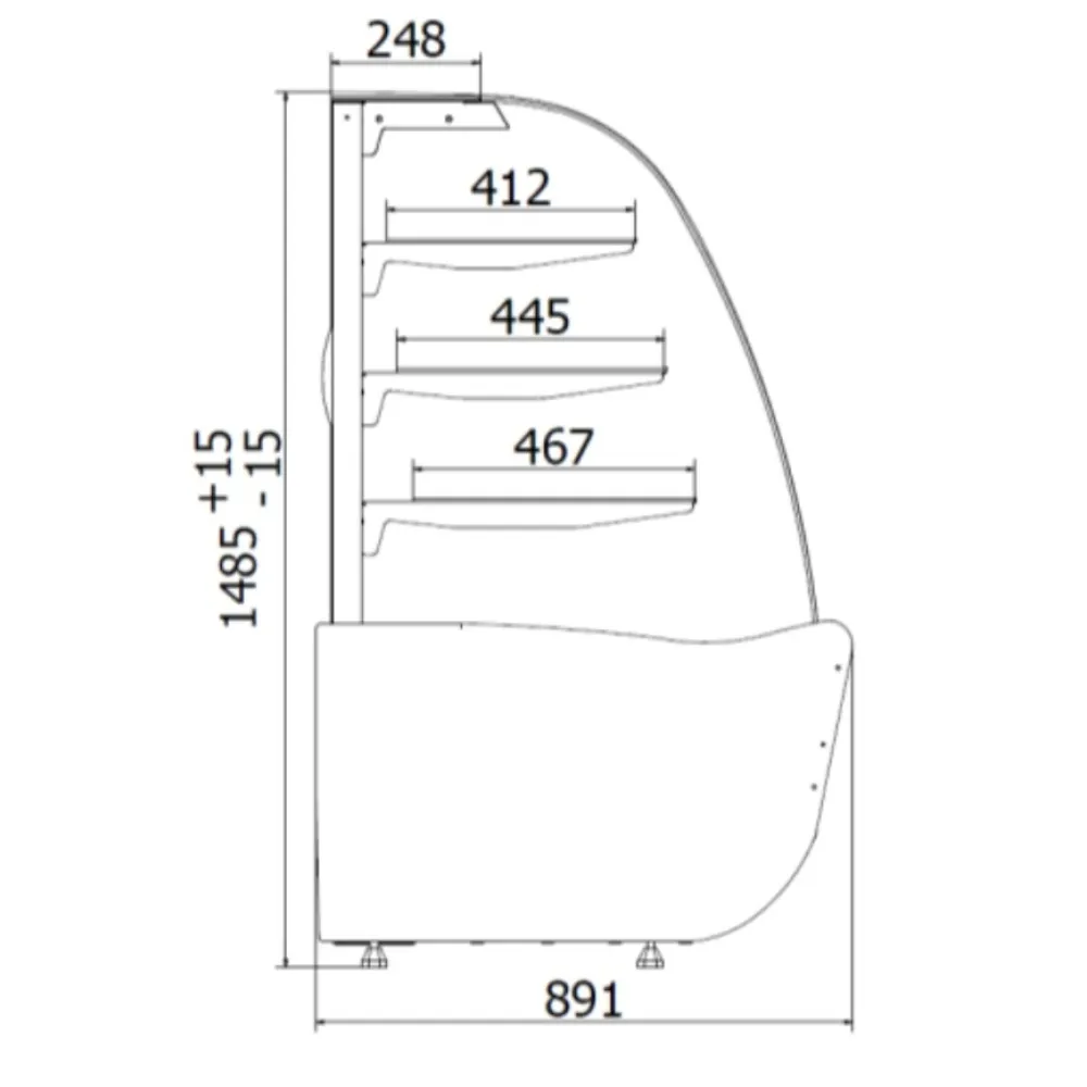 BELLISSIMA Kondiitritootede Vitriin 1300 mm