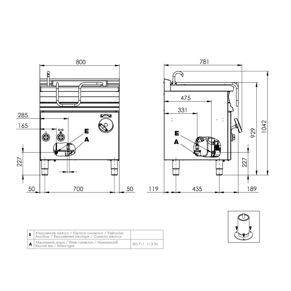 Manuaalselt kalduv hautamisplaat 50L