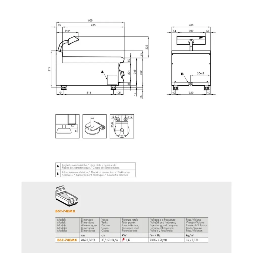 Professionaalne Elektriline Pann BST-74EMX
