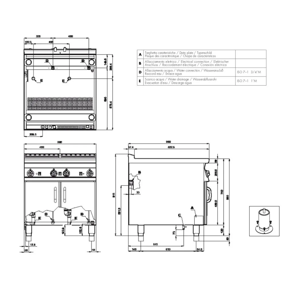 Professionaalne Elektriline Pastakeetja 80L CPB-98ETX