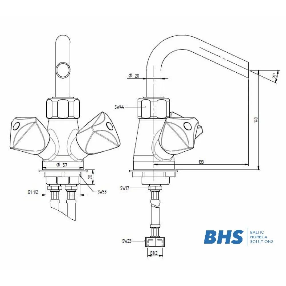 Смеситель для кухни ATENA 20166