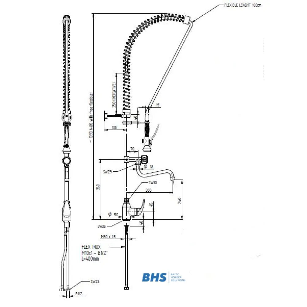 Кухонный душ с смесителем 20114