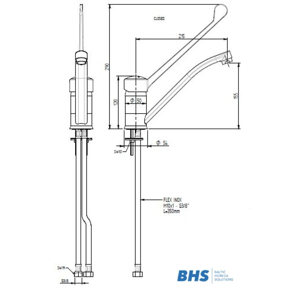 Современный кухонный смеситель с пластиковой ручкой