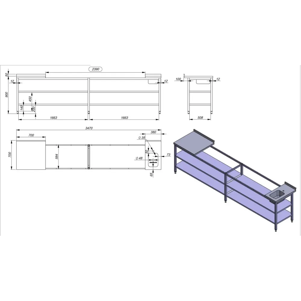 Pasūtījuma Virtuves Galds