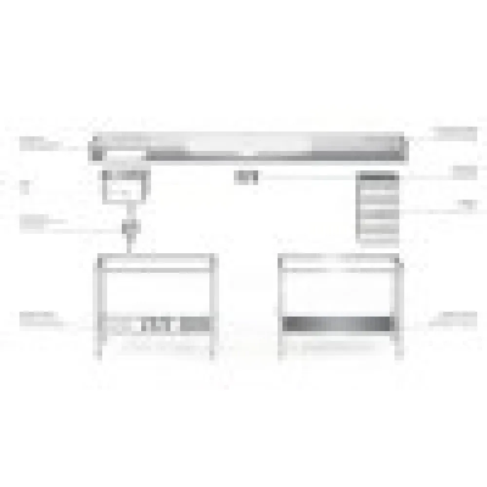 Kohandatud metalltabel kahel riiulil