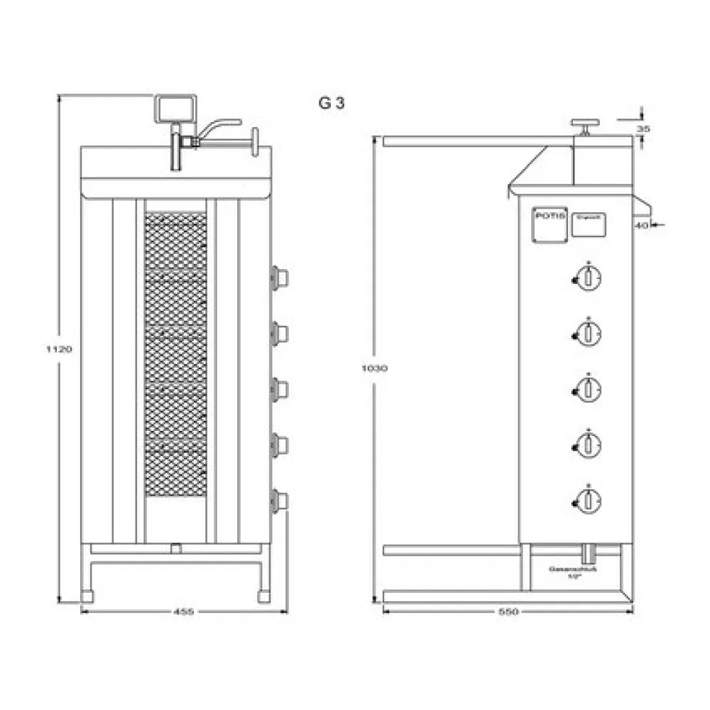 Gāzes giross G3 50kg - Augstākās kvalitātes grils