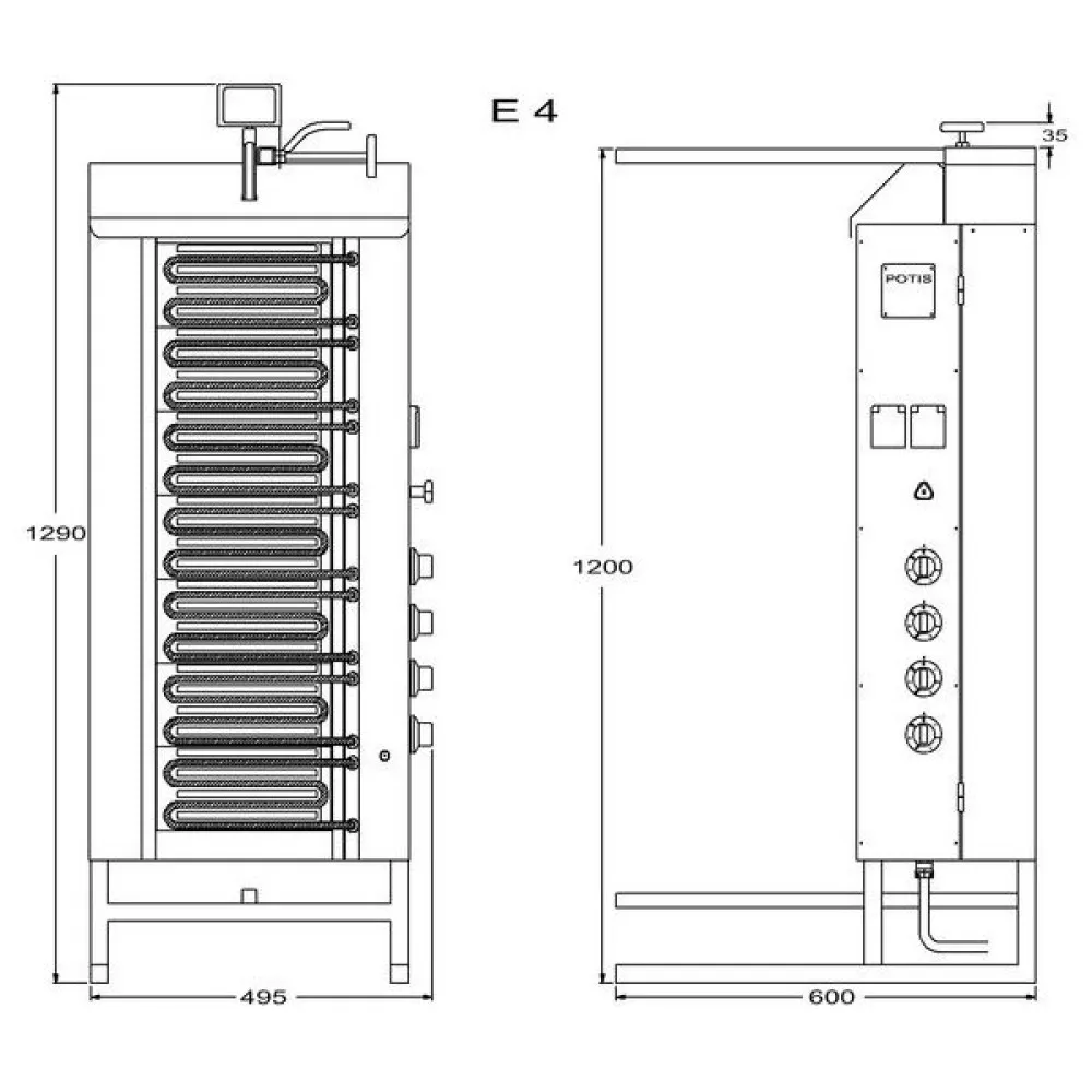 Inovatīvais elektriskais giross F E3 50kg