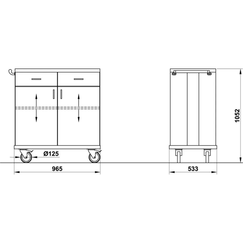 Viesmīļu servēšanas stacija ALKOR2CH B/R